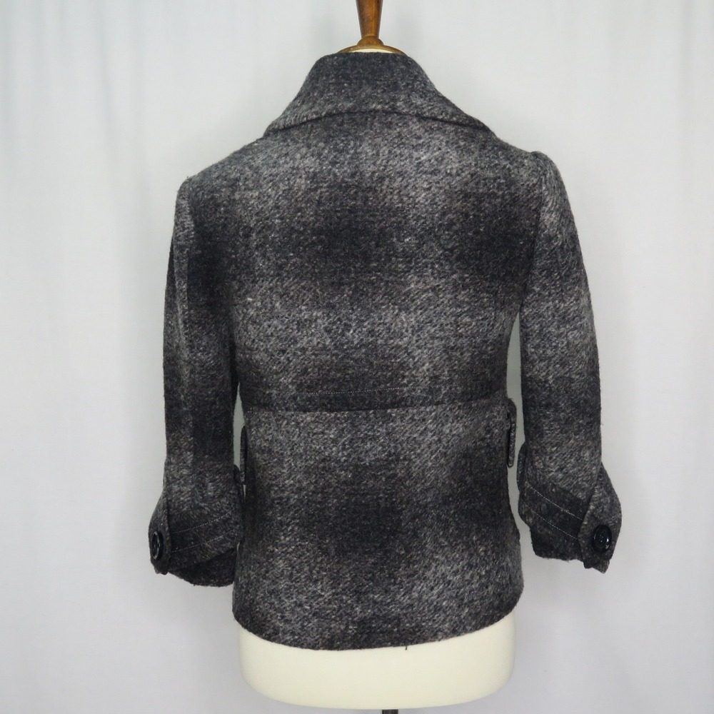 Michael Kors Womens Double Breasted Jacket Size XS Black Gray Knit Casual Career - Picture 5 of 6